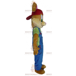 Bruin konijn BIGGYMONKEY™ mascottekostuum met mooie blauwe