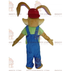 Στολή μασκότ Brown Bunny BIGGYMONKEY™ με ωραίες μπλε φόρμες -