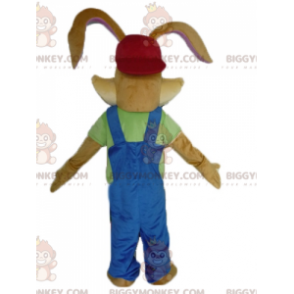 Στολή μασκότ Brown Bunny BIGGYMONKEY™ με ωραίες μπλε φόρμες -