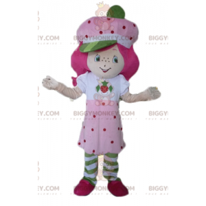 BIGGYMONKEY™ Strawberry Shortcake Famous Girl Pink Mascot