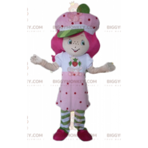 BIGGYMONKEY™ Truskawkowe Ciastko Znana Dziewczyna Różowy Kostium Maskotki - Znani ludzie maskotki - BiggyMonkey.com