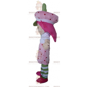 Kostým slavné dívky s růžovým maskotem BIGGYMONKEY™ Strawberry
