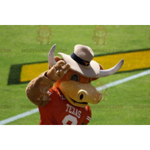 Bruine koe stier met hoorns BIGGYMONKEY™ mascottekostuum -