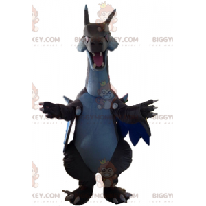 Very Impressive White and Blue Gray Dragon BIGGYMONKEY™ Mascot