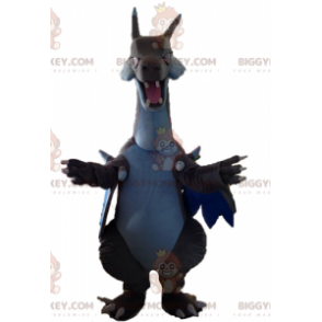 Meget imponerende hvid og blå grå drage BIGGYMONKEY™ maskot