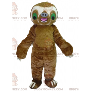 Καφέ και Λευκή Στολή μασκότ BIGGYMONKEY™ Giant Sloth -