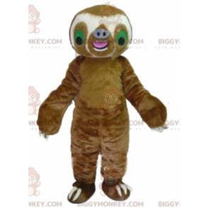 Brun og hvid kæmpe dovendyr BIGGYMONKEY™ maskotkostume -