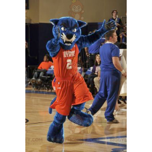 Στολή Μασκότ Blue Panther BIGGYMONKEY™ σε πορτοκαλί αθλητικά ρούχα - Αθλητική μασκότ - BIGGYMONKEY_0429 - BiggyMonkey.com