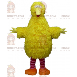 BIGGYMONKEY™ Geel en roze vogel mascotte kostuum zacht grappig