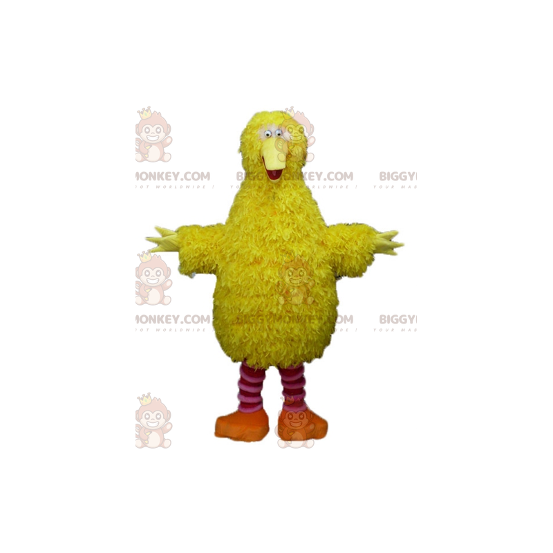 Kostým BIGGYMONKEY™ žlutého a růžového maskota ptáka Soft Funny