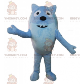 Traje de mascote de raposa animal azul redondo bonito