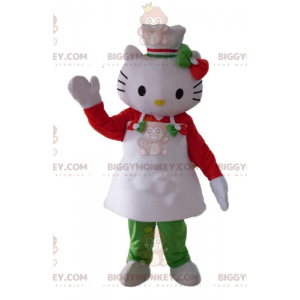 BIGGYMONKEY™ Hello Kitty-mascottekostuum met schort en hoed -