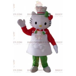 Traje de mascote BIGGYMONKEY™ Hello Kitty com avental e chapéu