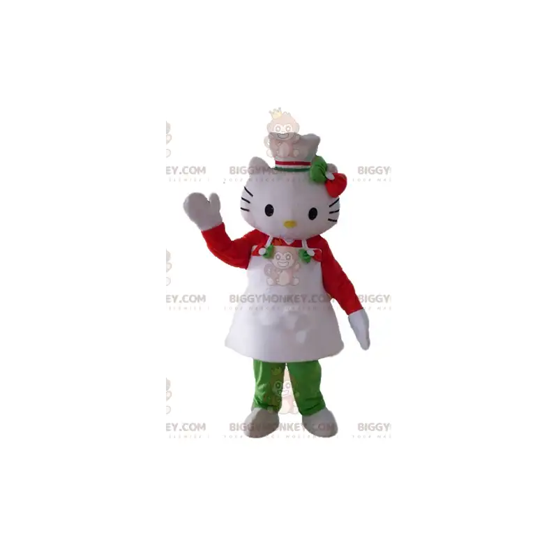 BIGGYMONKEY™ Hello Kitty Mascot Costume with Apron and Hat - BIGGYMONKEY™ Hello Kitty Mascot Costume with Apron and Hat -