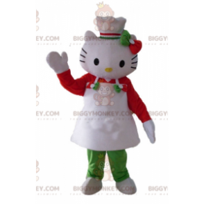 Traje de mascote BIGGYMONKEY™ Hello Kitty com avental e chapéu