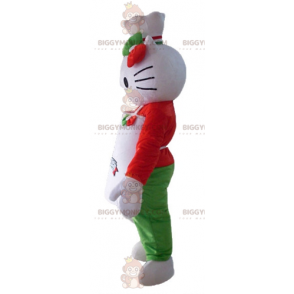 Traje de mascote BIGGYMONKEY™ Hello Kitty com avental e chapéu