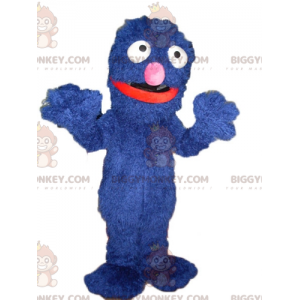Funny Hairy Soft Blue Monster BIGGYMONKEY™ Mascot Costume -