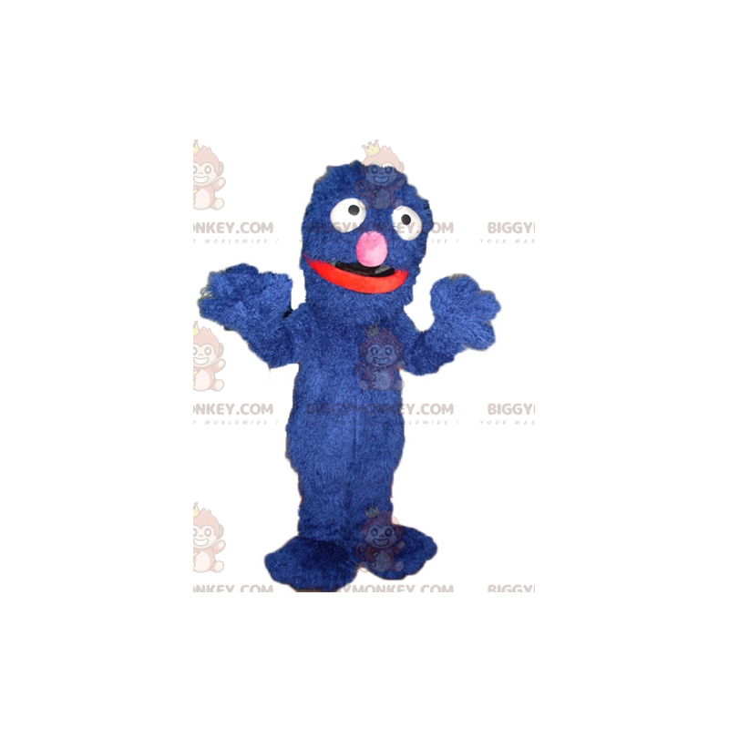 Costume de mascotte BIGGYMONKEY™ de monstre bleu doux drôle et Costume de mascotte BIGGYMONKEY™ de monstre bleu doux drôle et