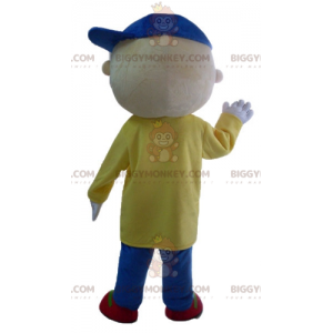 Liten pojke BIGGYMONKEY™ maskotdräkt med färgglad outfit -