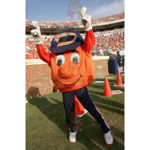Orange Basketball BIGGYMONKEY™ Mascot Costume with Cap -
