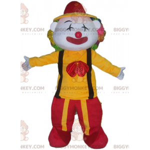 Clown BIGGYMONKEY™ Mascot Costume in Red and Yellow Outfit -