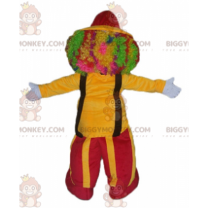 Klovne BIGGYMONKEY™ maskotkostyme i rødt og gult antrekk - Sirkusmasker - BIGGYMONKEY_03456 - BiggyMonkey.com