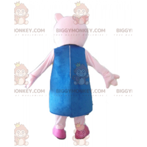 BIGGYMONKEY™ Mascot Costume Pink Pig With Blue Dress - Pig Mascots - BIGGYMONKEY_03459 - BiggyMonkey.com