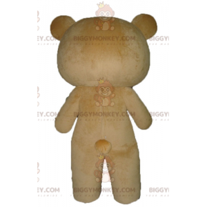 BIGGYMONKEY™ Big Brown Yellow and White Teddy Bear Mascot
