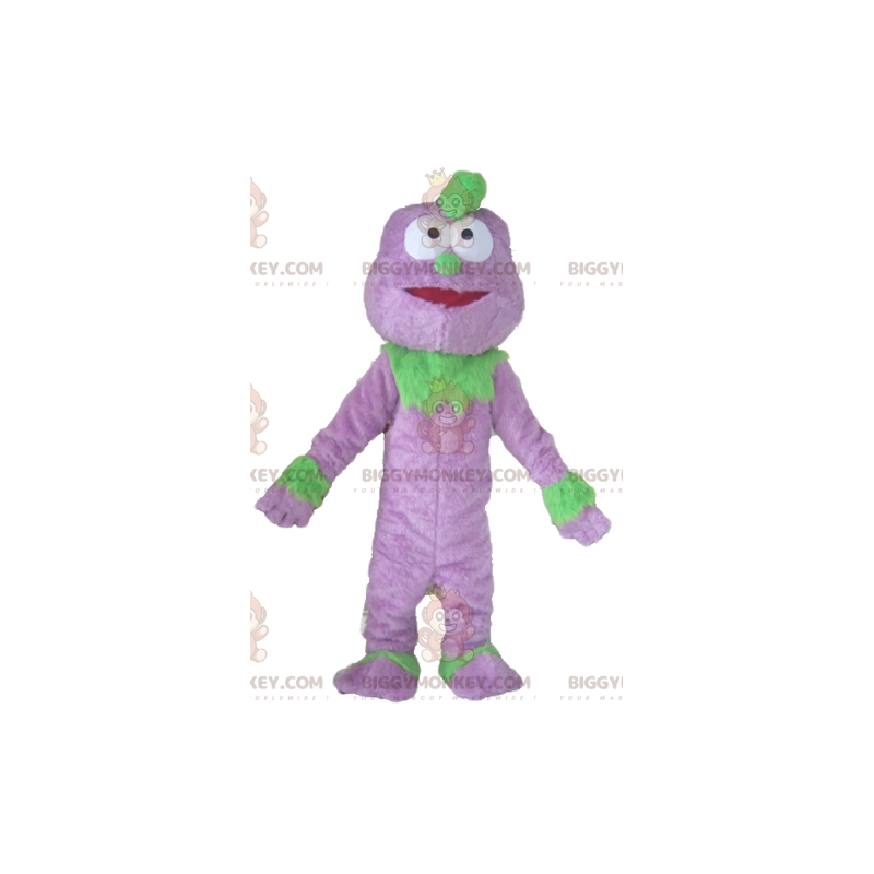Fantasia de mascote BIGGYMONKEY™ Marionete de Monstro Roxo e Fantasia de mascote BIGGYMONKEY™ Marionete de Monstro Roxo e