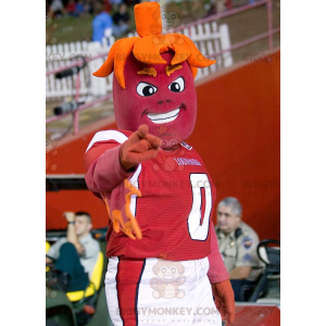 Fialový a oranžový kostým sportovního maskota BIGGYMONKEY™ –