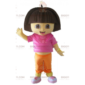 Μασκότ στολή μασκότ BIGGYMONKEY™ Dora η διάσημη κινούμενη κόρη από το σχέδιο - Μασκότ διάσημων χαρακτήρων - BiggyMonkey.com