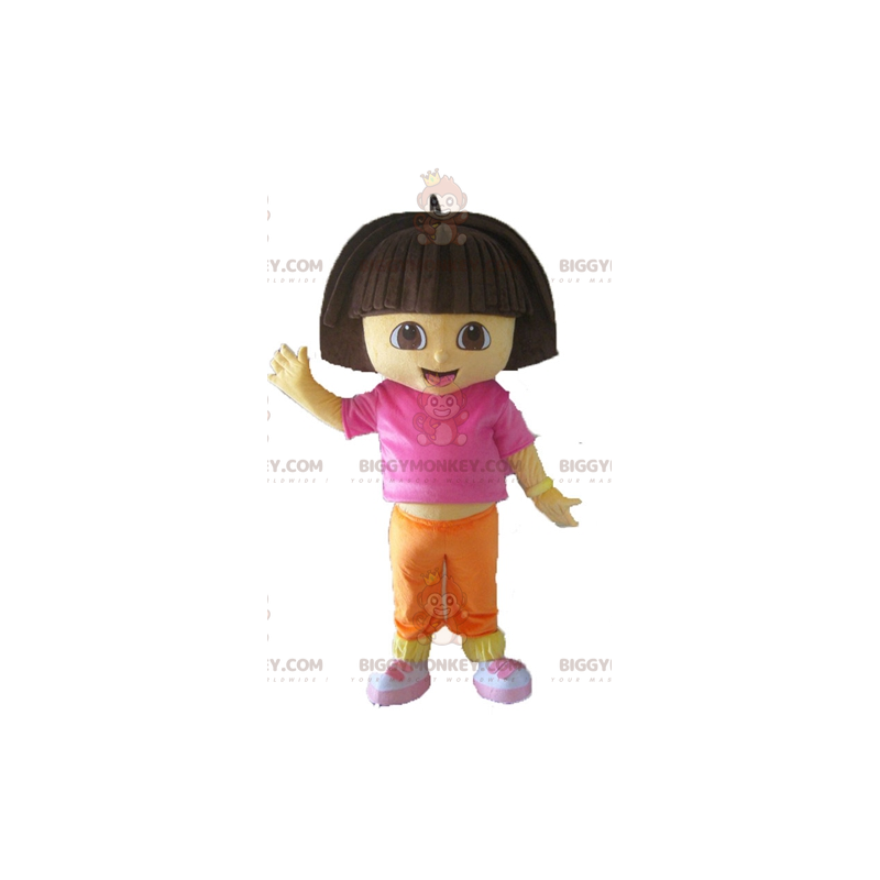 Utforskaren Dora Famous Cartoon Girl BIGGYMONKEY™ maskotdräkt - Maskoter kända människor - BIGGYMONKEY_03473 - BiggyMonkey.com