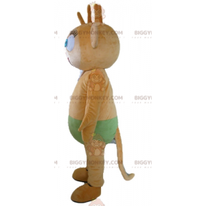 Costume de mascotte BIGGYMONKEY™ de singe marron aux yeux bleus