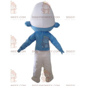 Smurf blauw en wit stripfiguur BIGGYMONKEY™ mascottekostuum -