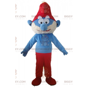 Papa Smurf famous comic character BIGGYMONKEY™ mascot costume –