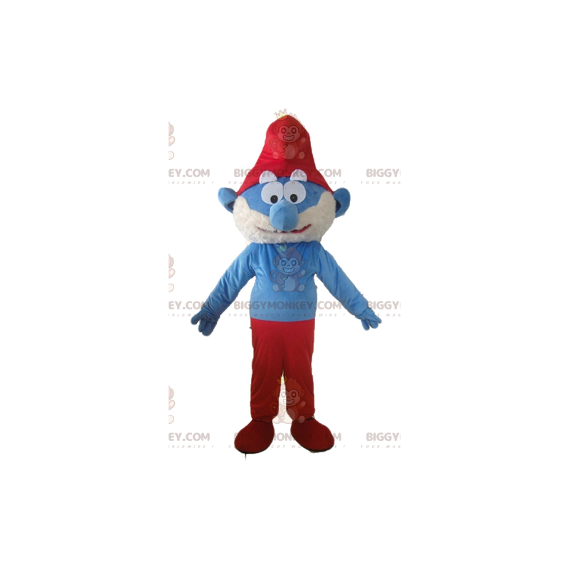 Papa Smurf famous comic character BIGGYMONKEY™ mascot costume –