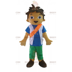 BIGGYMONKEY™-mascottekostuum voor schooljongen met oranje
