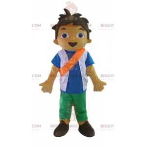 School Teen Boy BIGGYMONKEY™ Mascot Costume With Orange