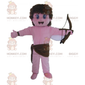 BIGGYMONKEY™ Disfraz de mascota Cupido ángel rosa con lazo y