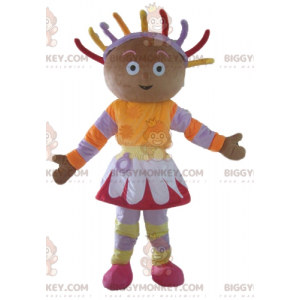 Costume de mascotte BIGGYMONKEY™ de fille africaine en tenue