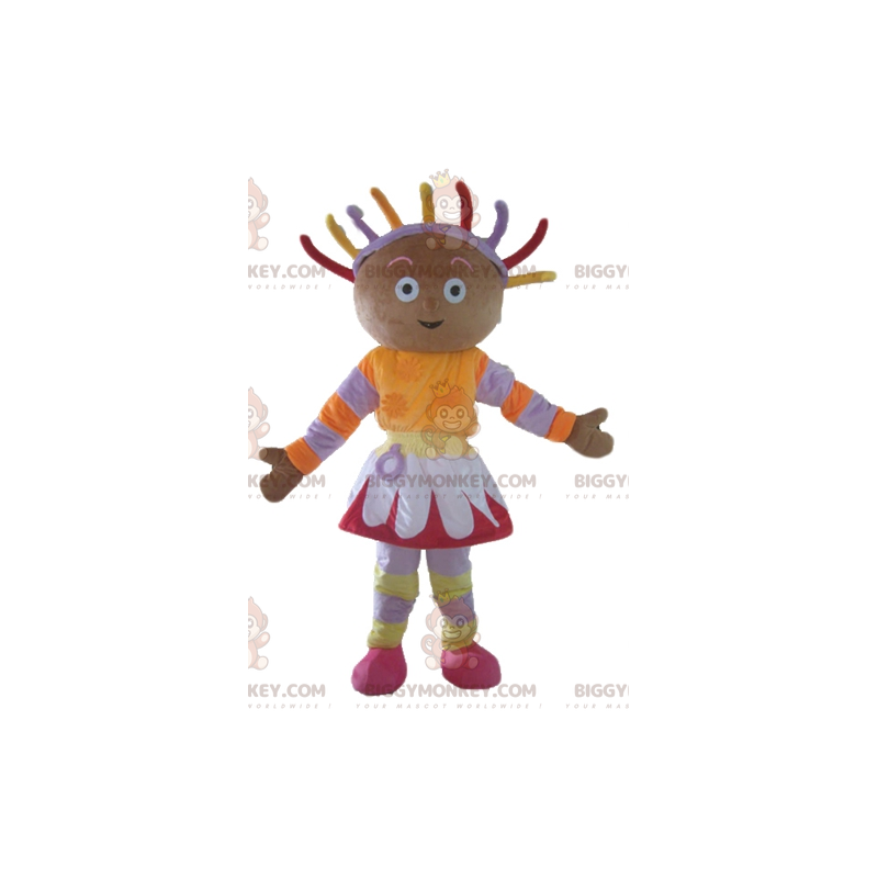 BIGGYMONKEY™ Mascot Costume African Girl In Colorful Outfit -