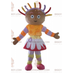BIGGYMONKEY™ Maskotkostume Afrikansk pige i farverigt outfit - Masker berømte mennesker - BIGGYMONKEY_03484 - BiggyMonkey.com