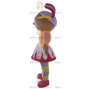 BIGGYMONKEY™ Mascot Costume African Girl In Colorful Outfit -