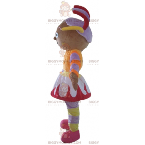 Colorido disfraz de mascota de chica africana BIGGYMONKEY