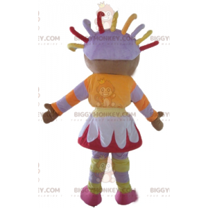 BIGGYMONKEY™ Mascot Costume African Girl In Colorful Outfit -