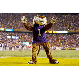 Disfraz de mascota tigre gato BIGGYMONKEY™ en ropa deportiva -