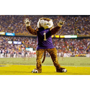 Costume de mascotte BIGGYMONKEY™ de tigre de félin en tenue de