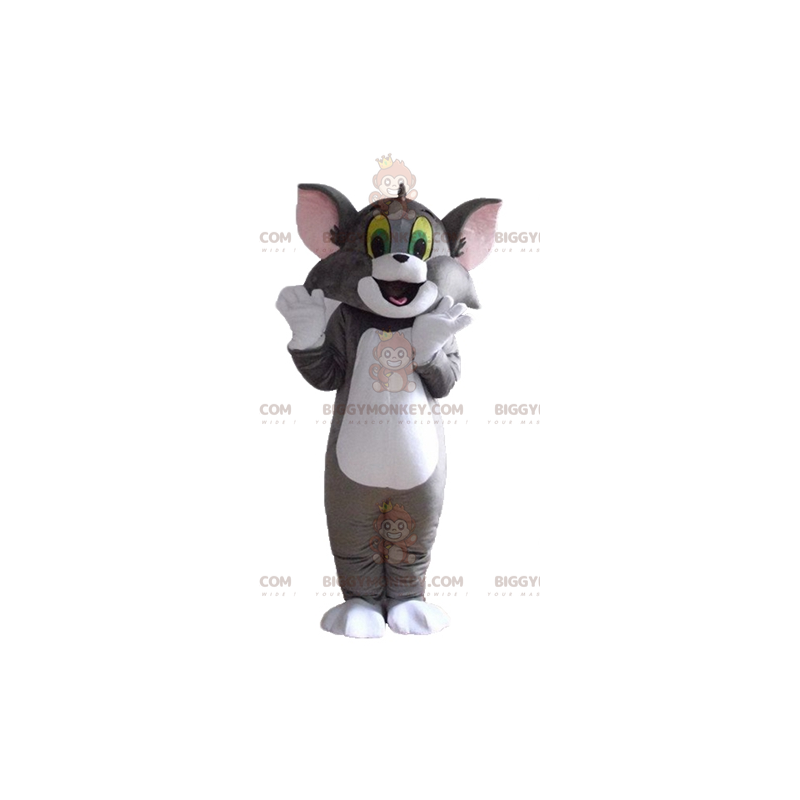 Disfraz de mascota BIGGYMONKEY™ de Tom, el famoso gato gris y Disfraz de mascota BIGGYMONKEY™ de Tom, el famoso gato gris y