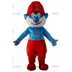Papa Schlumpf Maskottchenkostüm der berühmten Comicfigur