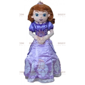 Princess BIGGYMONKEY™ Mascot Costume in a Pretty Purple Dress -